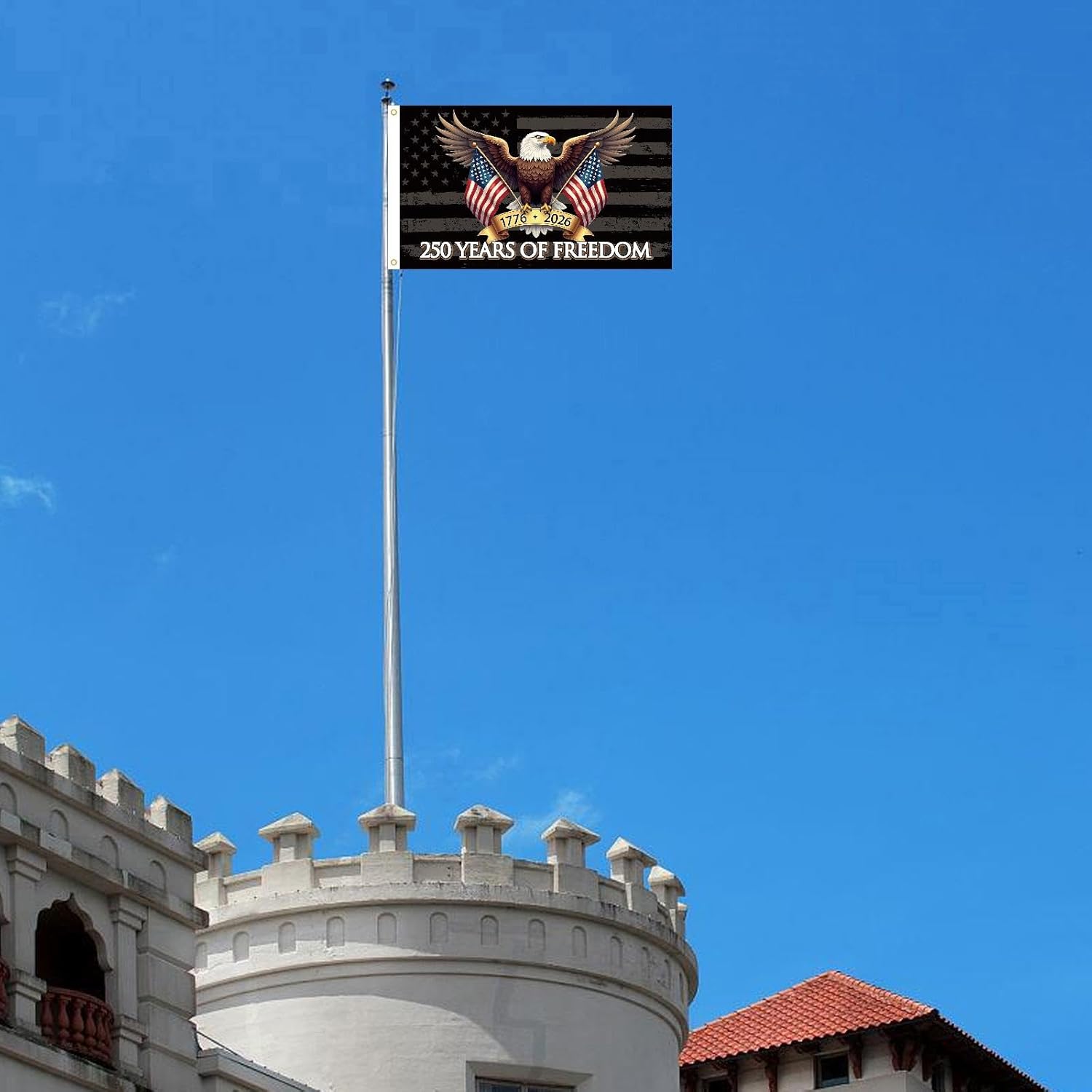 250 Years of Freedom American Flag 3x5 Ft,250th Anniversary USA 1776-2026, Patriotic Eagle Design Banner - Image 7