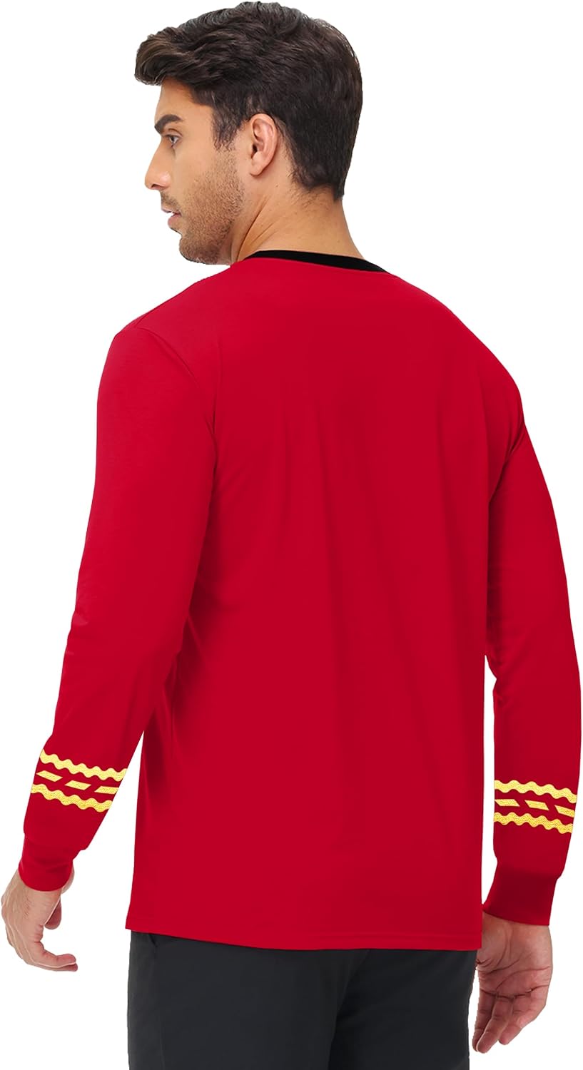 AOBUTE Mens Halloween Costume Long Sleeve Uniform Cosplay Casual Shirts