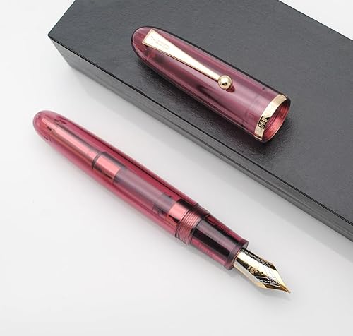 Miniatura 6 de JINHAO 9019 - Pluma estilográfica Dadao Series con convertidor de tinta de alta capacidad (rojo vino transparente, punta fina de 0.020 in)