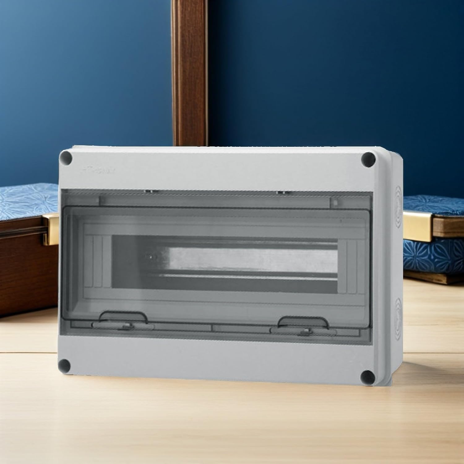 Weatherproof Plastic Distribution Breaker Box 15-Circuit Outdoor Electrical Power Protection Enclosure Dustproof Rainproof for Home Use