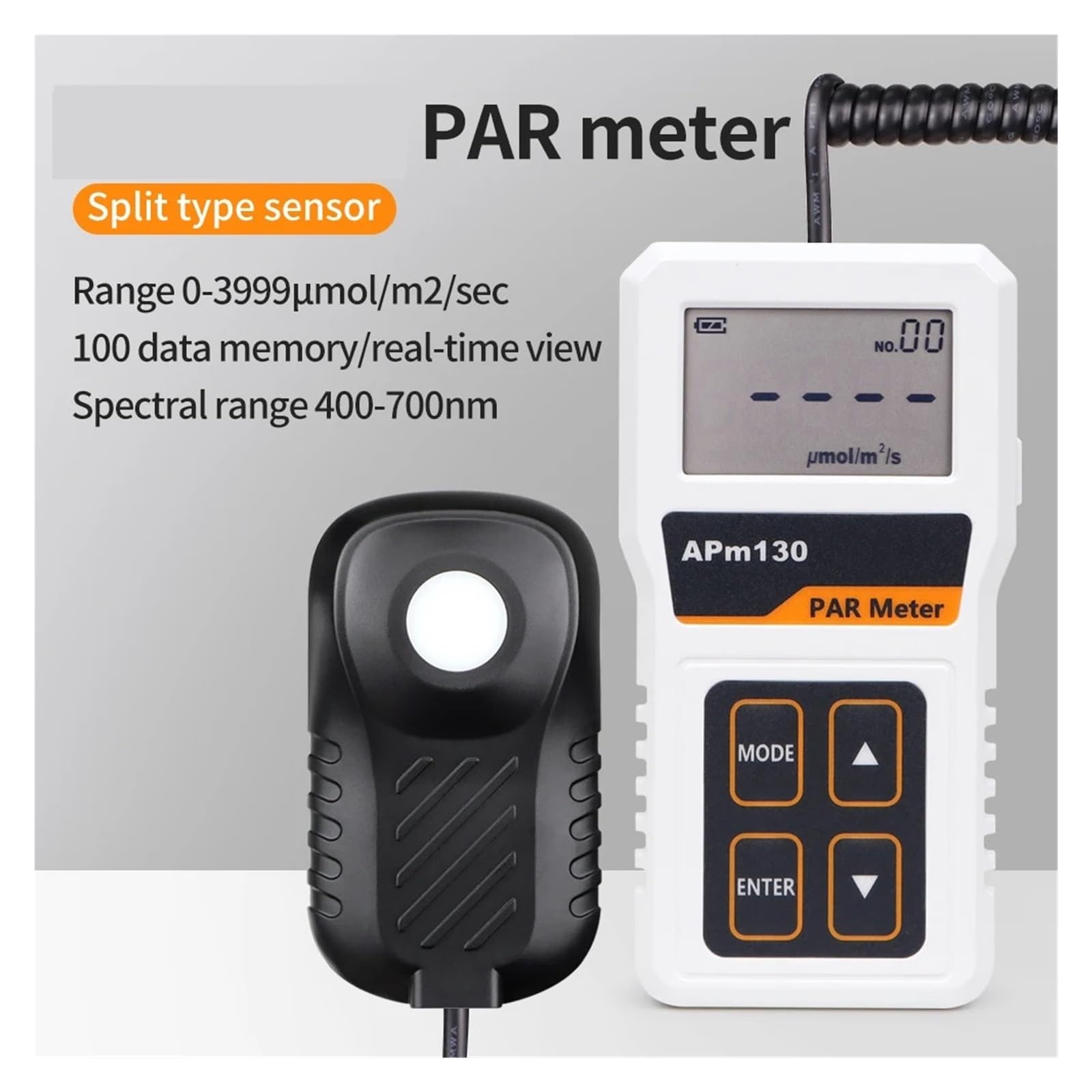 Medidor PAR, probador de Intensidad luz Alta precisión, medidor energía Digital, medición PPFD for Plantas Invernadero para Interior y Exterior
