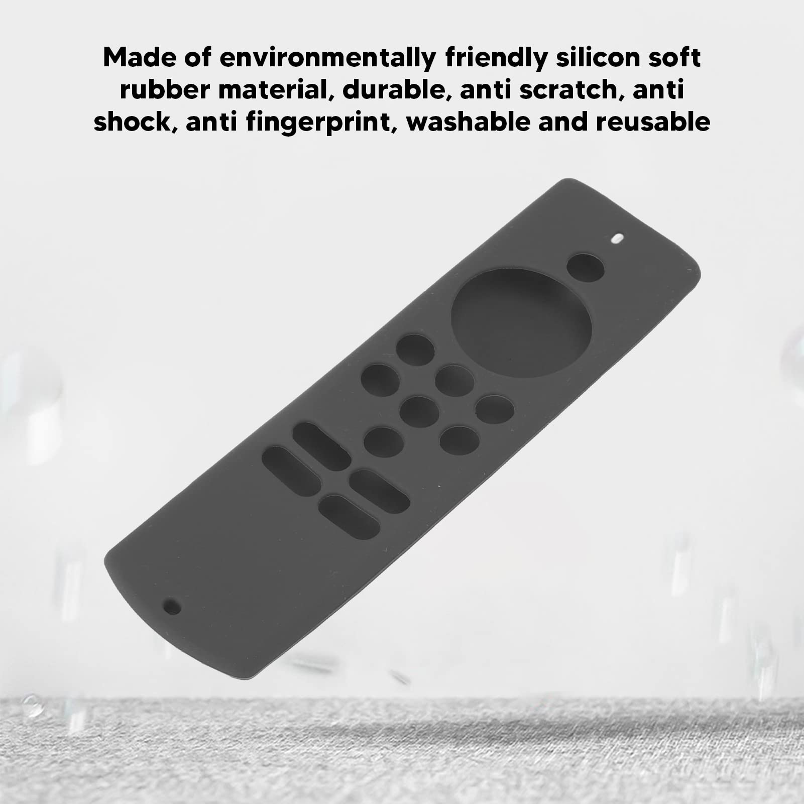 Funda de Silicona para Mando a Distancia, Funda Protectora Suave Antideslizante a Prueba de Golpes con Cordón para Fire TV Stick Lite (Gris Oscuro)