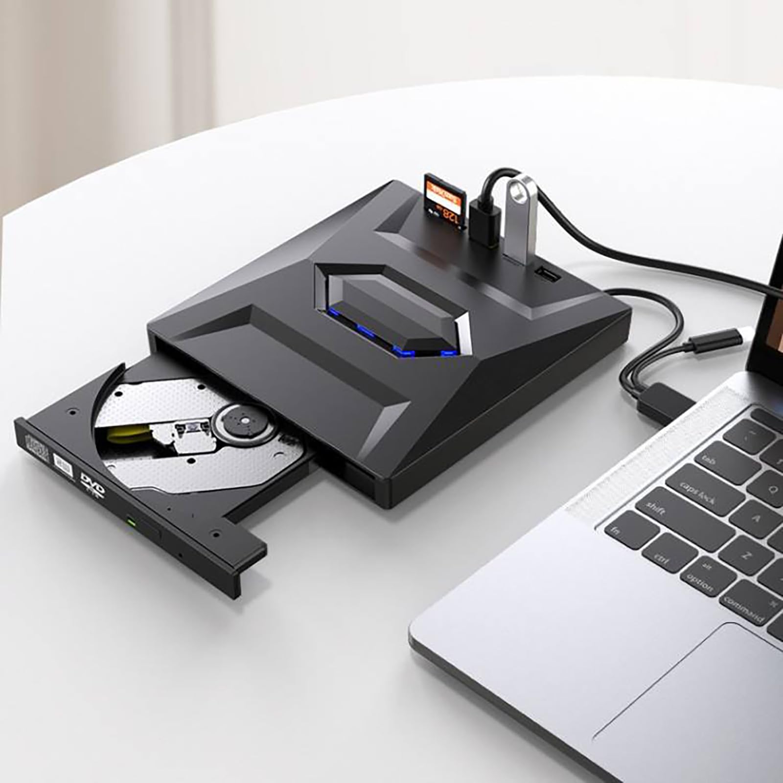 Graveur CD DVD RW portable USB C externe multi-support compatible Windows Mac Linux - 8