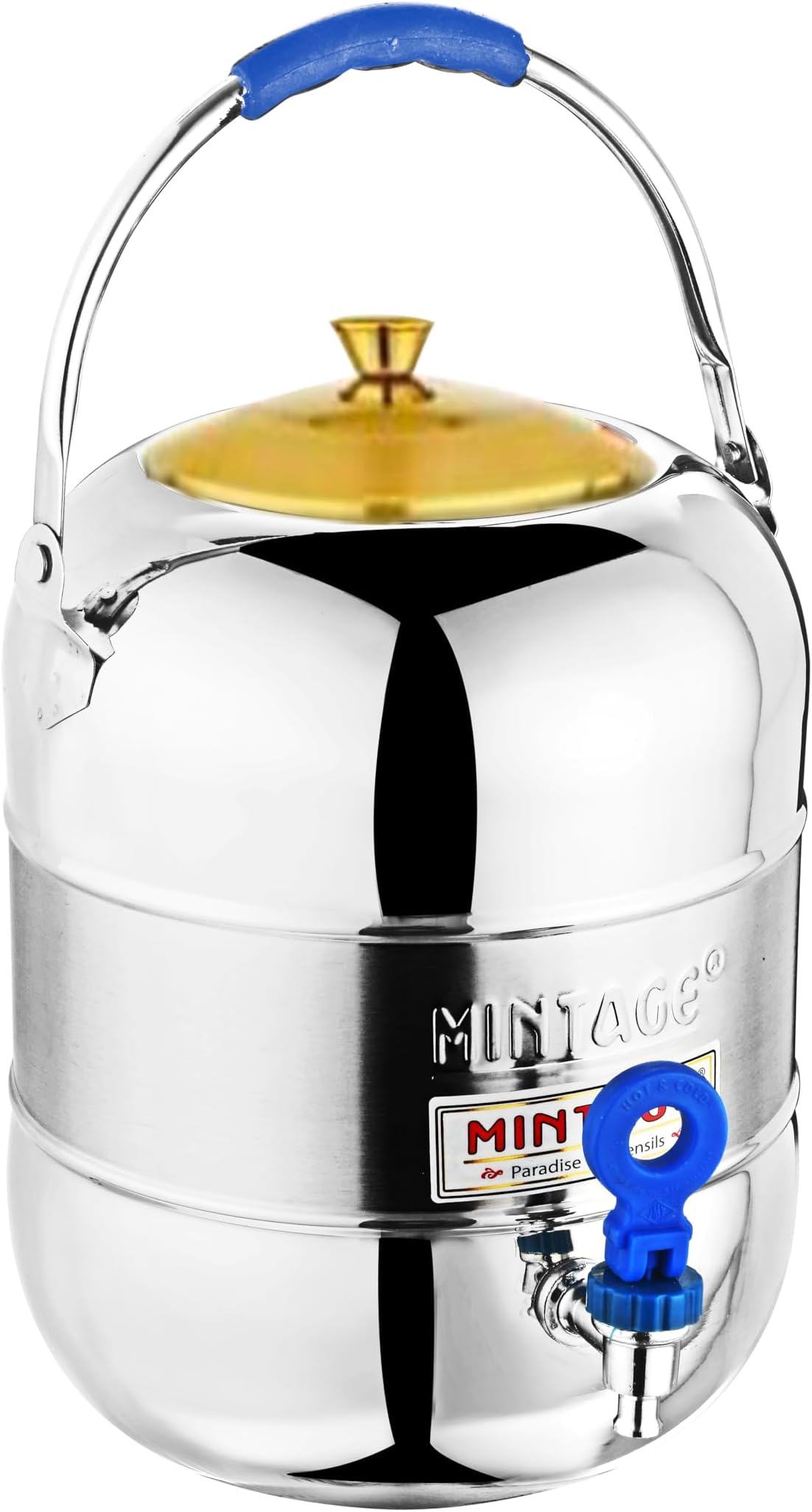 Mintage Water Container Stainless Steel Pot 23 Liters | Durable | Sleek Modern Kitchen Storage | Home Essential Matka Design | Elegant Utility Dispenser