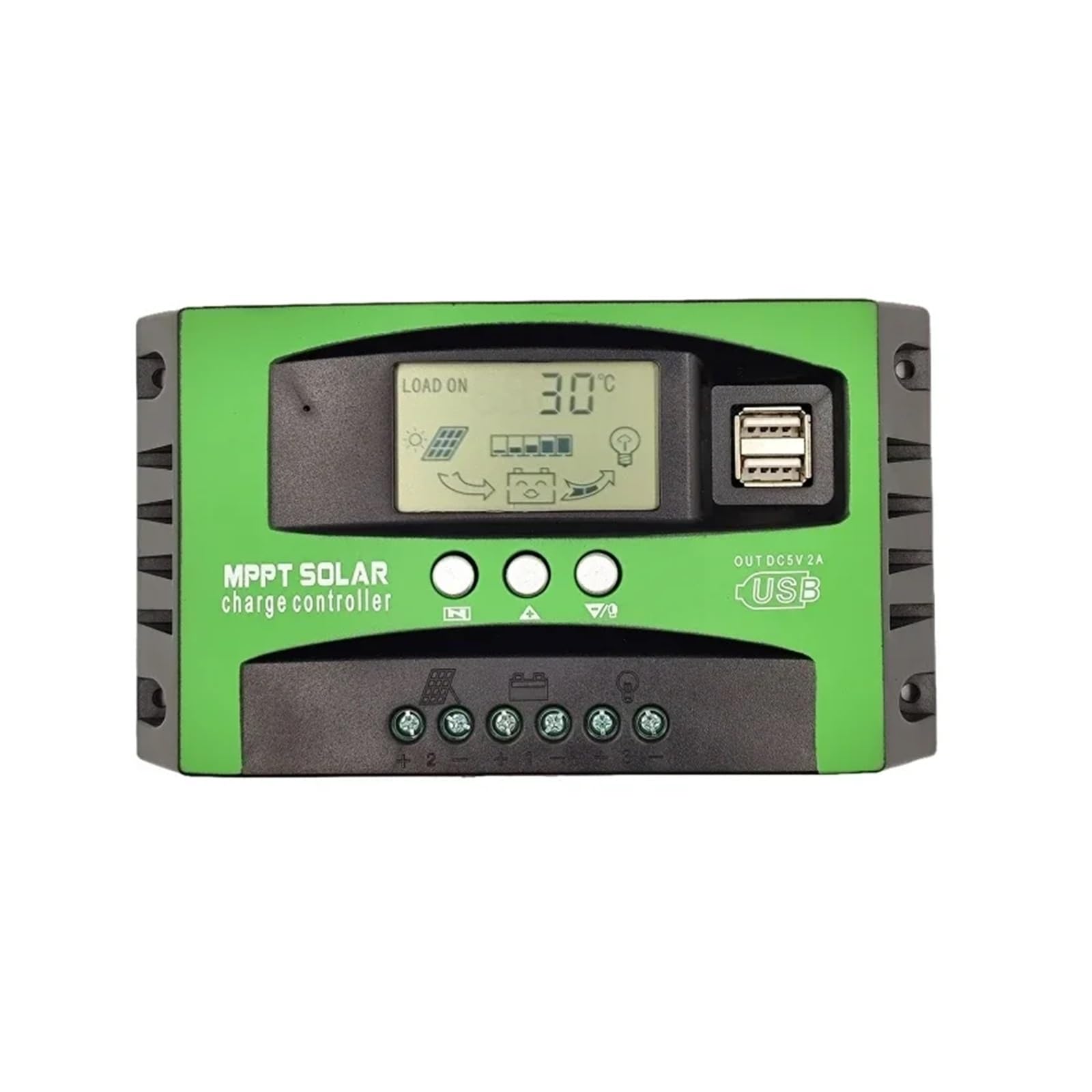 12V 24V Regulator Ładowania Słonecznego 30A 40A 60A 100A Przełącznik Czasowy Obciążenia Panel Słoneczny Regulator PV Wyświetlacz LCD 5V Podwójny USB Panel słoneczny(30A)