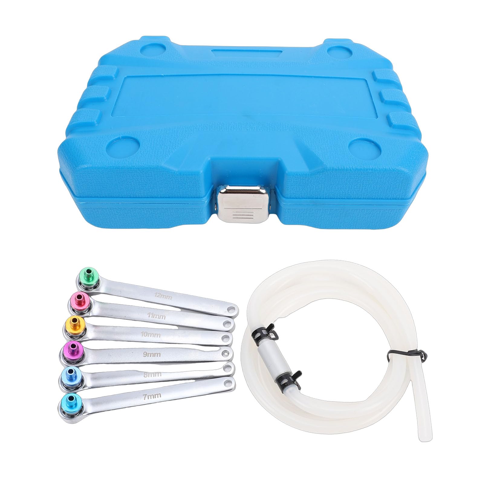 VGEBY Bremsenentlüftungsschlüssel-Set, Chrom-Vanadium-Stahl-Schraubenschlüssel-Set mit ergonomischen Griffen, 6-teiliges Bremsflüssigkeits-Entlüftungswerkzeug für Auto Motorrad LKW Wartung