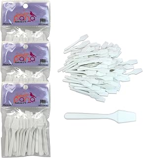 Beauticom Pana Brand (White Color) (3 Packs of 25pcs = 75 Pieces) Cosmetic Make Up Disposable Plastic 2.5" Spatulas Skin Care Facial Cream Mask Spatula