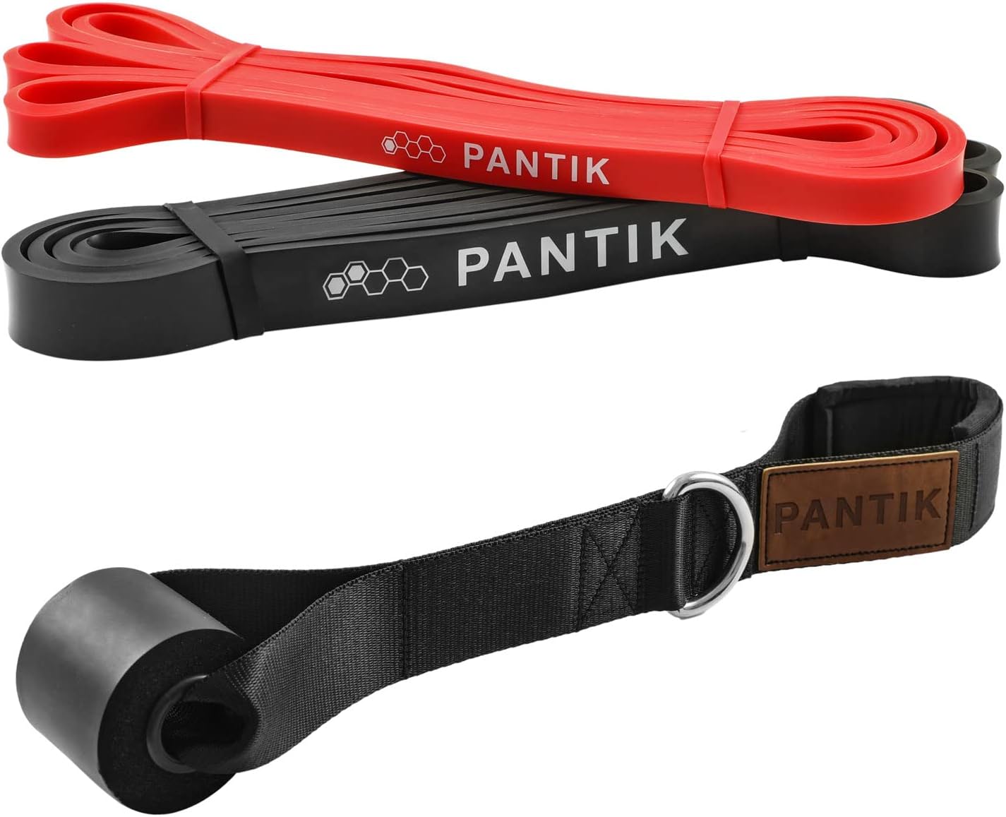 Resistance Bands Set with Door Anchor for Women and Men Pull up Bands Exercise Loop Band for Body Stretching Powerlifting Yoga Pilates Resistance Training red Black