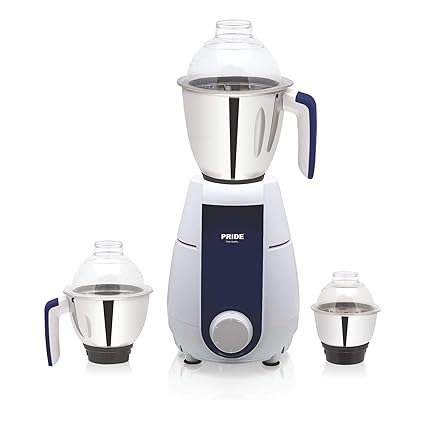 Pride BREZZA Mixer Grinder 750-Watt with 3 Jars, (white)