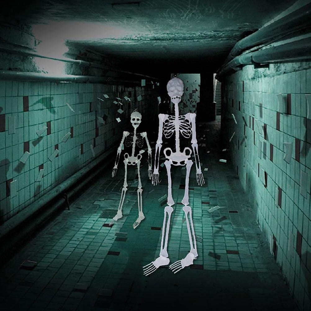 Esqueleto de Halloween, Cuerpo de Esqueleto de Halloween Que Brilla en la Oscuridad Cuerpo de Esqueleto de Halloween Aterrador para la Mejor decoración de Halloween Little Surprise