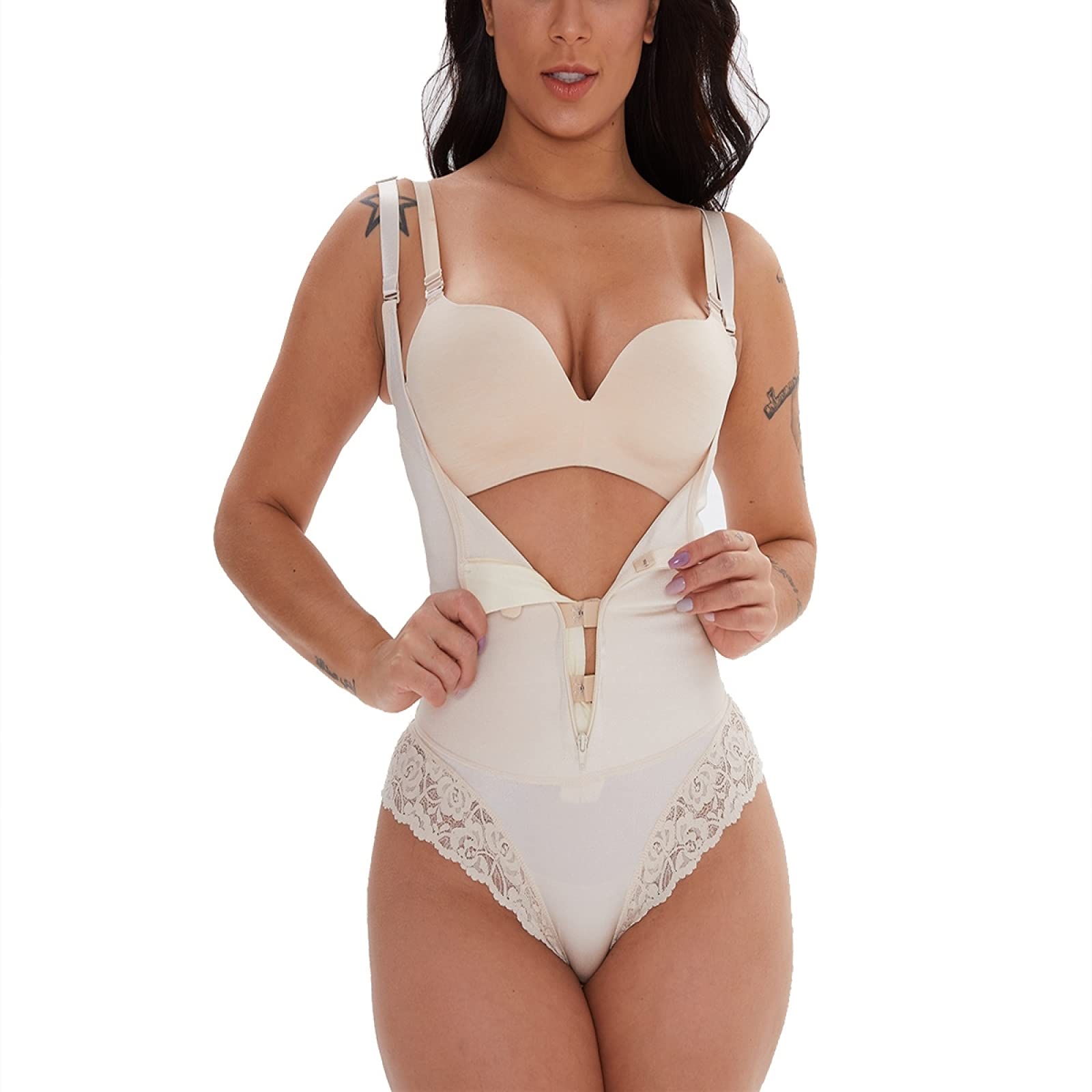 YXWYXWA Trenażer talii Body Shapewear dla kobiet Kontrola brzucha Odchudzanie Fajas Colombianas Body z otwartym biustem