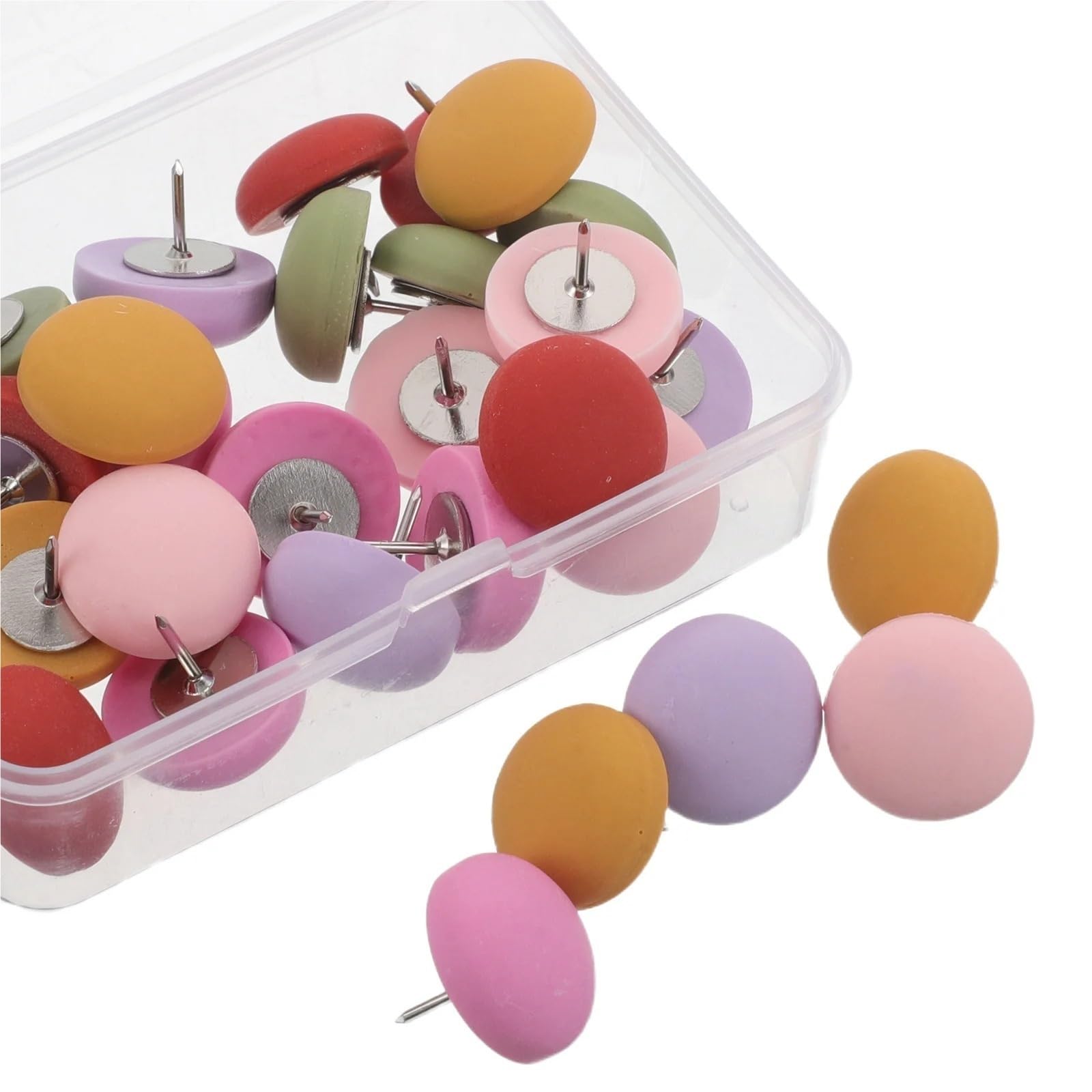 90Pcs Macaroon Push Pins Matte Finish Half Round Resin Thumb Tacks for Cork Board Bulletin Board Calendar Display Office