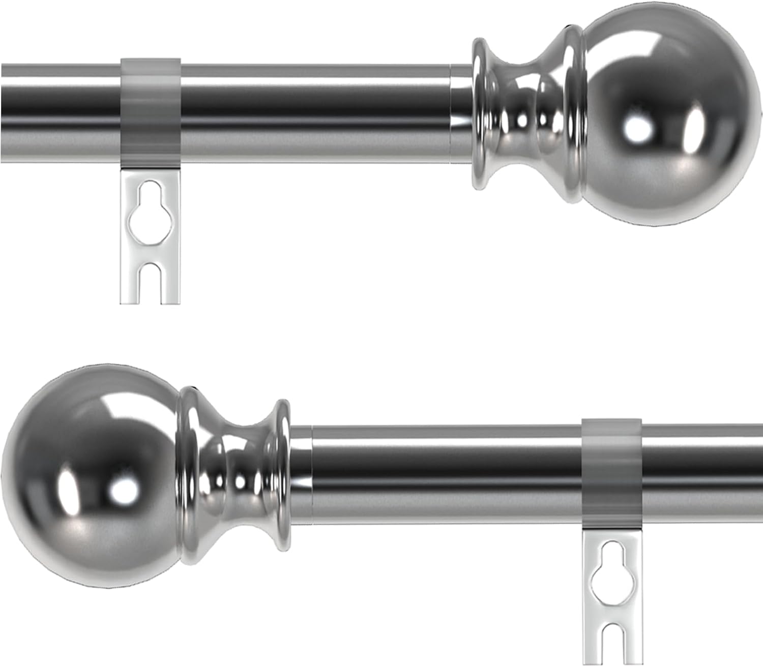 Pack of 2 Curtain Rails, Extendable Curtain Rod, Adjustable Curtain Rod