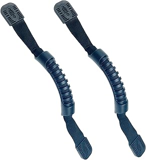 LLMSIX 2Pcs Kayak Handles PVC Anti Falling Assault Boat Handle With Ergonomic Handles and Textile Shoulder Straps Kayak Carry Handles Replacement Canoe Accessories for Kayak Golf Suitcase (Black)