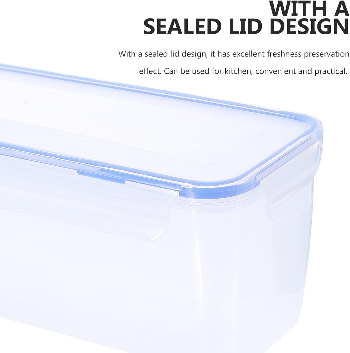 Large Capacity Rectangle Pasta Storage Container with Airtight Lid Food Storage Box for Spaghetti Noodles Kitchen Pantry Organization Freshness Preservation and Easy Cleaning