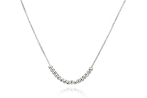 Annika Bella 14 Inch Sterling Silver Necklace - Handmade Beaded Necklace for Women