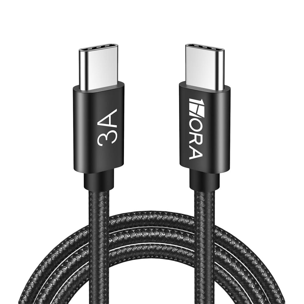 Cabo de Carregamento/Dados Usb C Carga Rápida 3A Macho/Macho 1Metro Preto Transferência