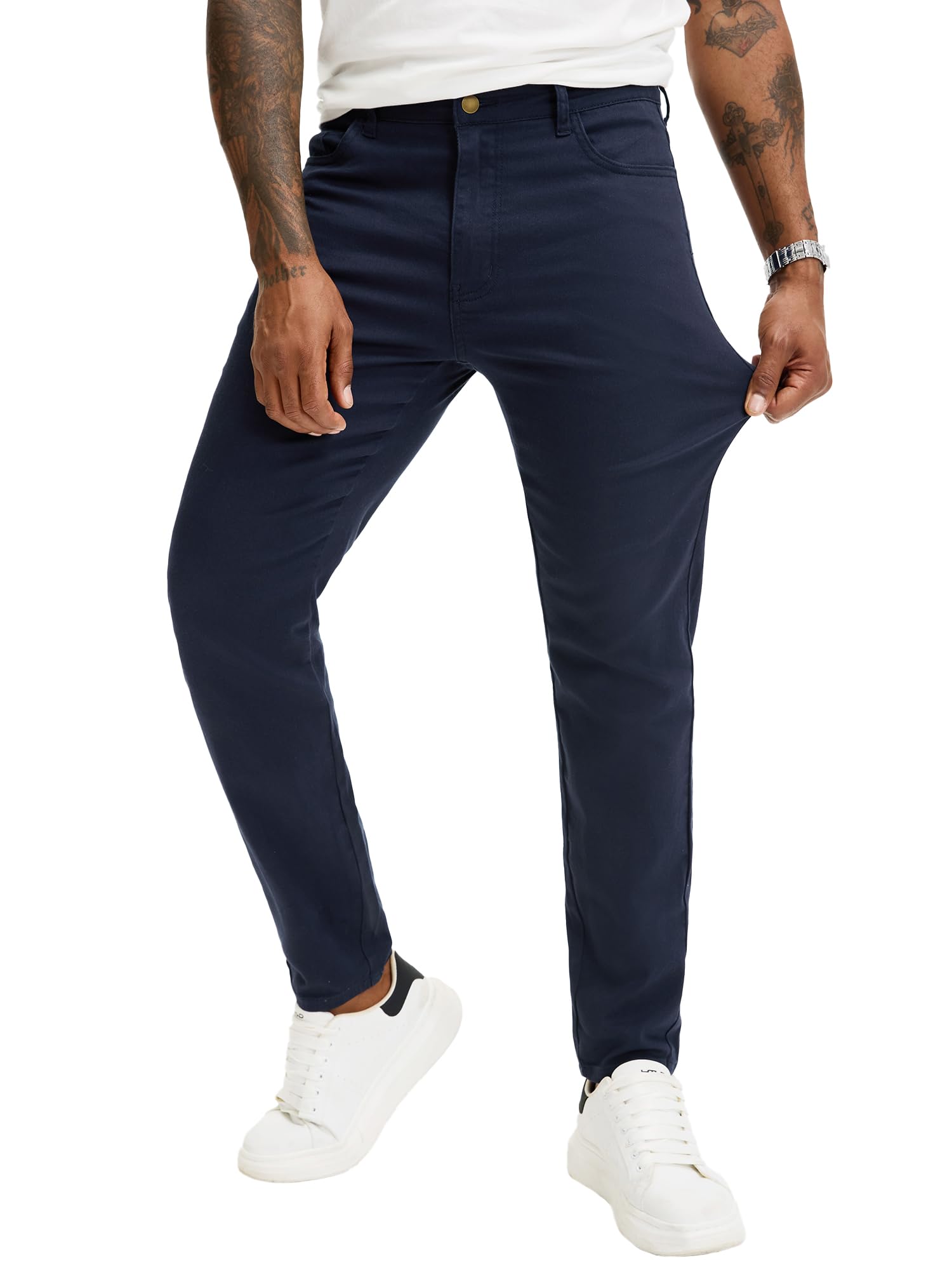 JEMLDL Mens Slim Fit Skinny Stretch Jeans Fashion Dress Casual Tapered Denim Pants with 5 Pockets