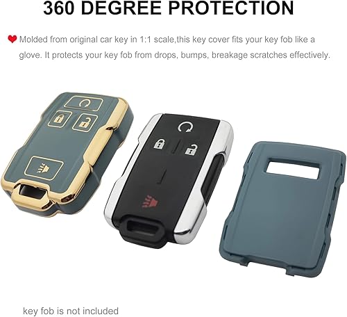 Miniatura 4 de Funda para llavero GMC con llavero de TPU suave, protección completa, compatible con Chevy Chevrolet Silverado ColoradoGMC Sierra Canyon 2014 2015