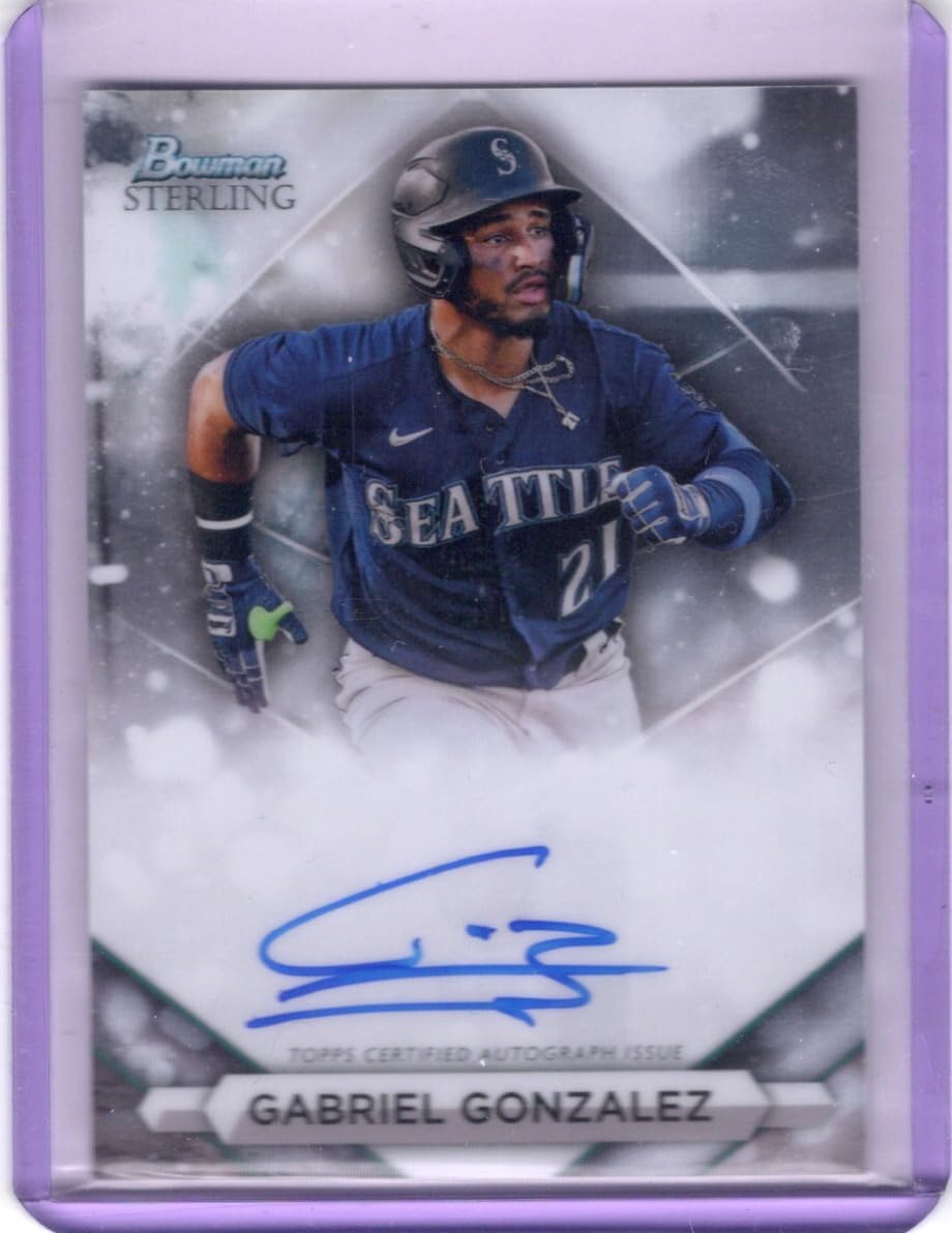 Gabriel Gonzalez Autographed Oncard Bowman Sterling Prospect Card Collectible Baseball Card - 2023 Bowman Sterling Baseball Card #PA-GG (Mariners)