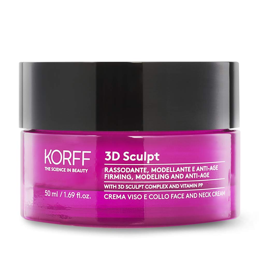 KORFF 3D Sculpt Crema Antirughe Viso e Collo, Formula Anti-Età Rassodante e Nutriente, 50ml
