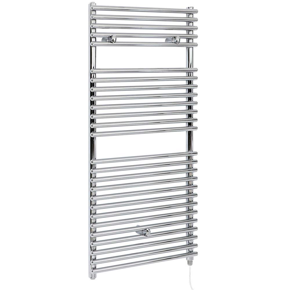 Milano Chrome Arno 400W Bar On Bar Electric Heated Towel Rail - 1190Mm X 450Mm