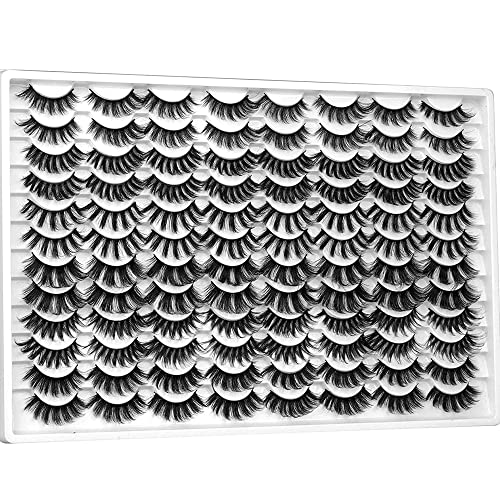 48 Pairs Fluffy False Eyelashes Dramatic 6 Styles Mixed Curly Fake Lashes Wholesale Zenotti 3D Long Faux Mink Lashes Bulk Soft Large Volume Wispy Eyelashes Pack