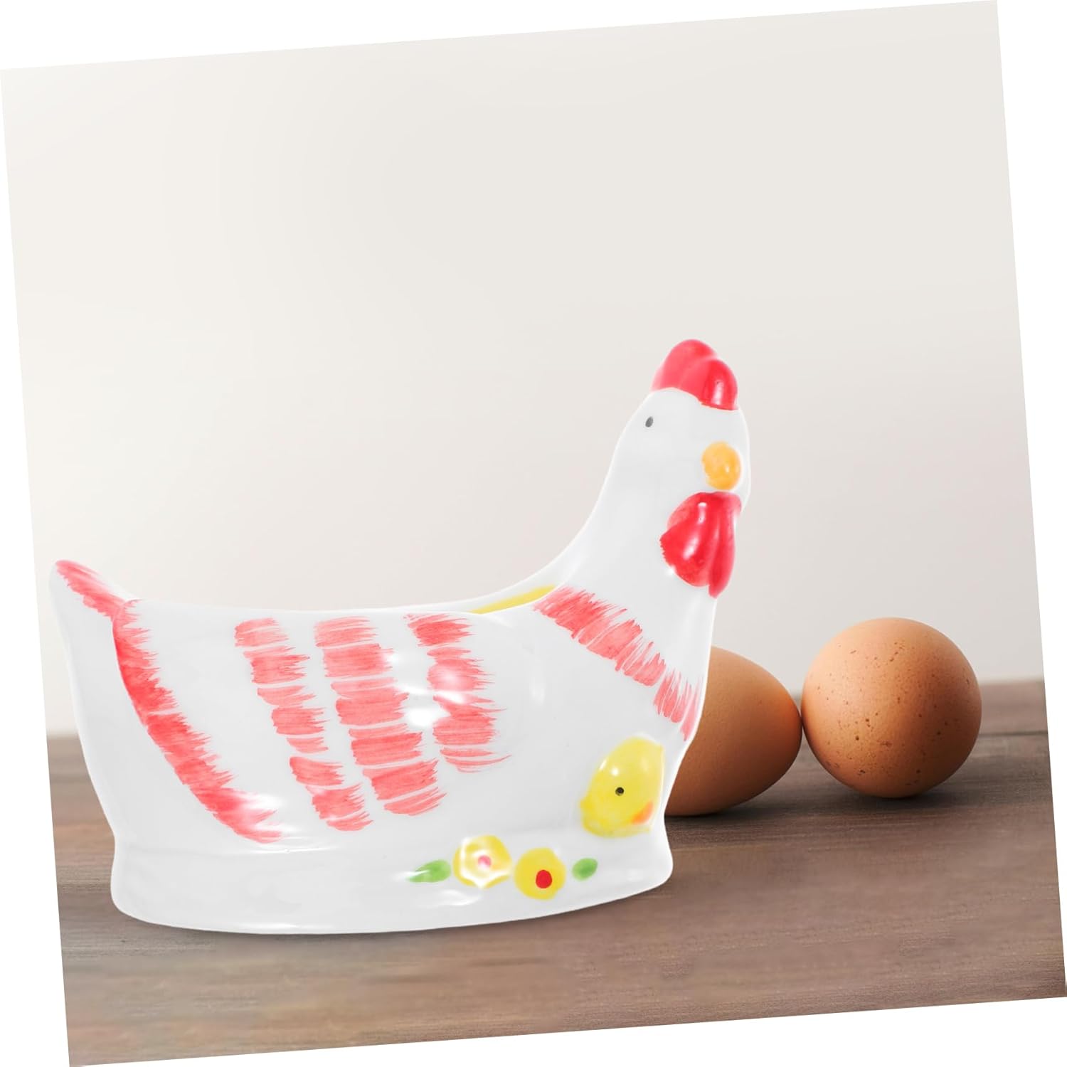 Cabilock Vintage Ceramic Rooster Egg Holder Multi-cup Design for Soft Boiled Eggs Sturdy Kitchen Storage for Fresh Charming Animal Shape for Easter Breakfast Decor