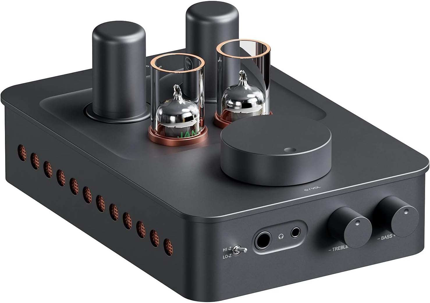 Tube Headphone Amp Preamp, High-Fidelity Class A Tube Amplifier, w/Tone Control, Vacuum 5654W*2 and 6AC7*2, 3.5mm & 6.35mm Jacks, for Audio (A)