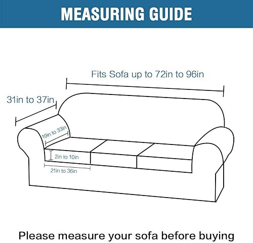 Miniatura 4 de H.VERSAILTEX Funda de terciopelo de felpa de 4 piezas de alta elasticidad para sofá de 3 cojines, paquete de felpa de terciopelo real, 1 pieza,