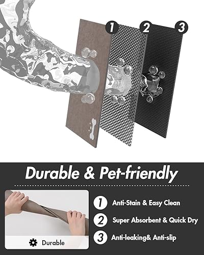 Miniatura 6 de MontVoo - Tapete absorbente de comida para mascotas, tapete antimanchas de secado rápido para alimentos y agua, tapete de agua para perros para