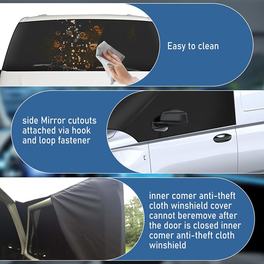 Oscurante Termico per Camper e Furgone Camperizzato per Peugeot Expert/Traveller (Gen I-III 1995-2025 2026), Copertura Parabrezza e Vetri Laterali, Tutte le Stagioni, Protezione Gelo, Neve e UV