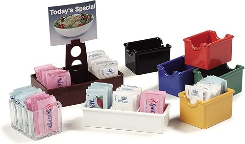 Miniatura 5 de Soporte para paquetes de azúcar, calidad de restaurante clásico con capacidad de 20 paquetes (transparente)