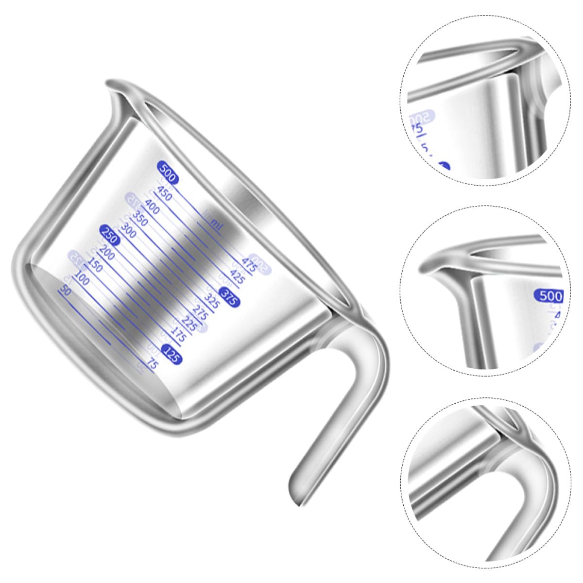Hitzebeständiger Glas Messbecher mit Klarer Skala Spülmaschinenfest Präzises Dosieren Schmaler Ausguss für Fließenden Flüssigkeitsaustritt für Küche Backen und Kaffeezubereitung