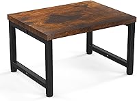 Flottian 9" Extra Wide Wooden Step Stool for Adults & Kids - 15.4" Wide, 300 lbs Heavy Duty for High Beds, Kitchen, SUV - Easy Assembly, Rustic Brown