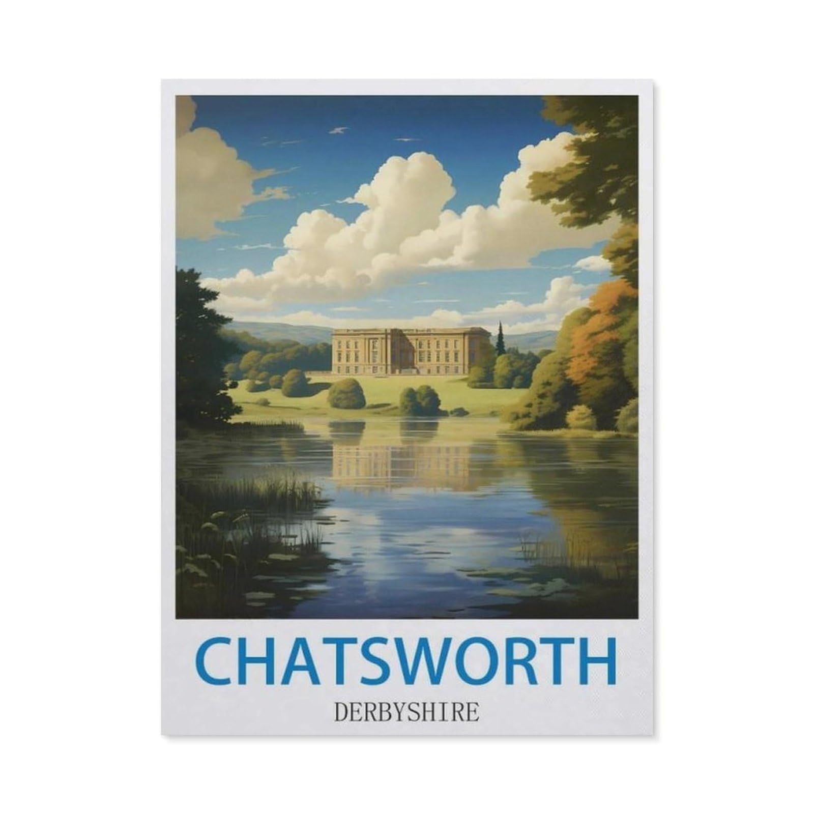 BEAYODKP 5D DIY Diamond Painting kit，Chatsworth Derbyshire（30 x 40 cm）