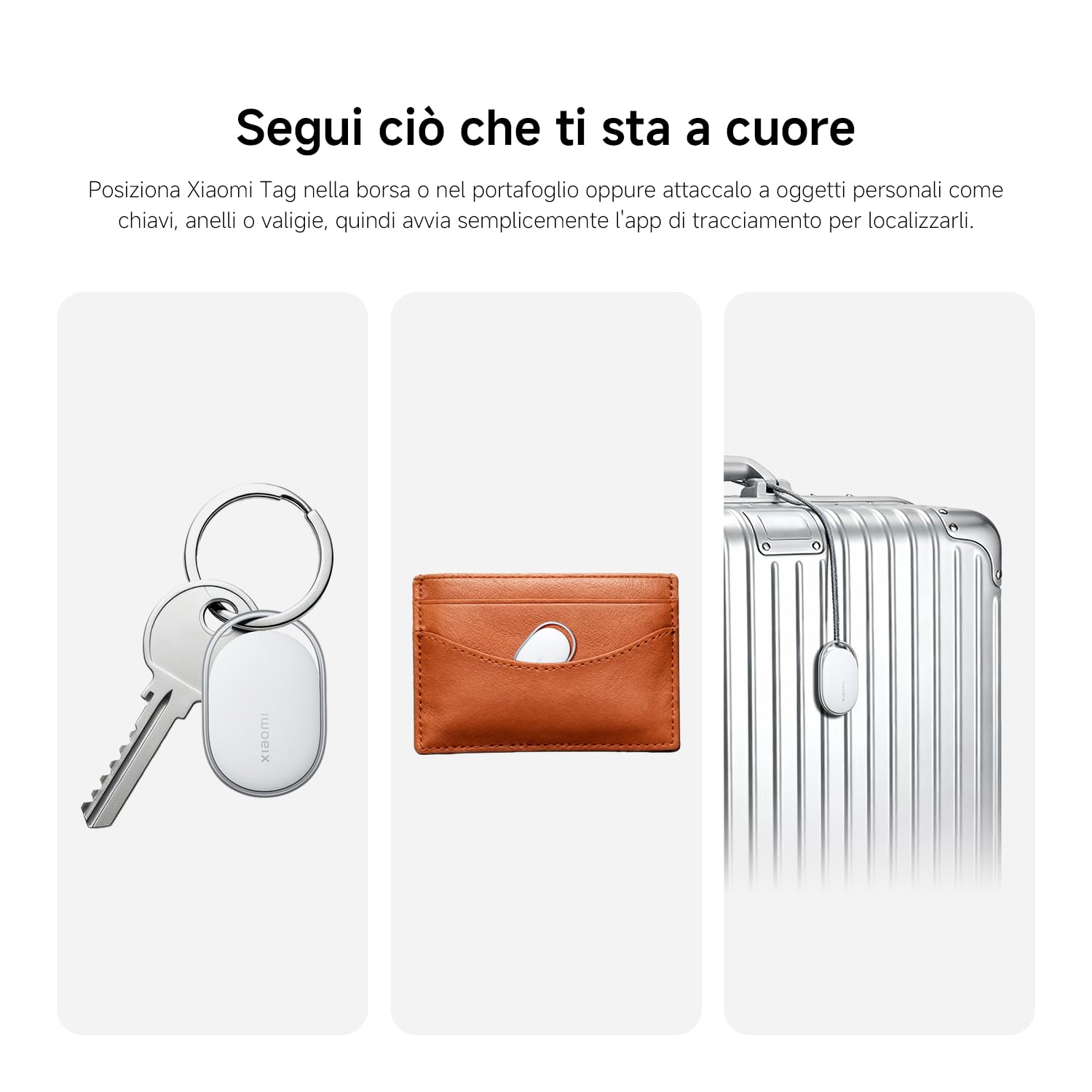 Xiaomi Smart Tag compatibile con Apple Find My e Google Android Find Hub, localizzatore, localizzatore per bagagli/borse/valigie/portafogli/animali domestici, IP67, autonomia >1 anno, confezione da 1