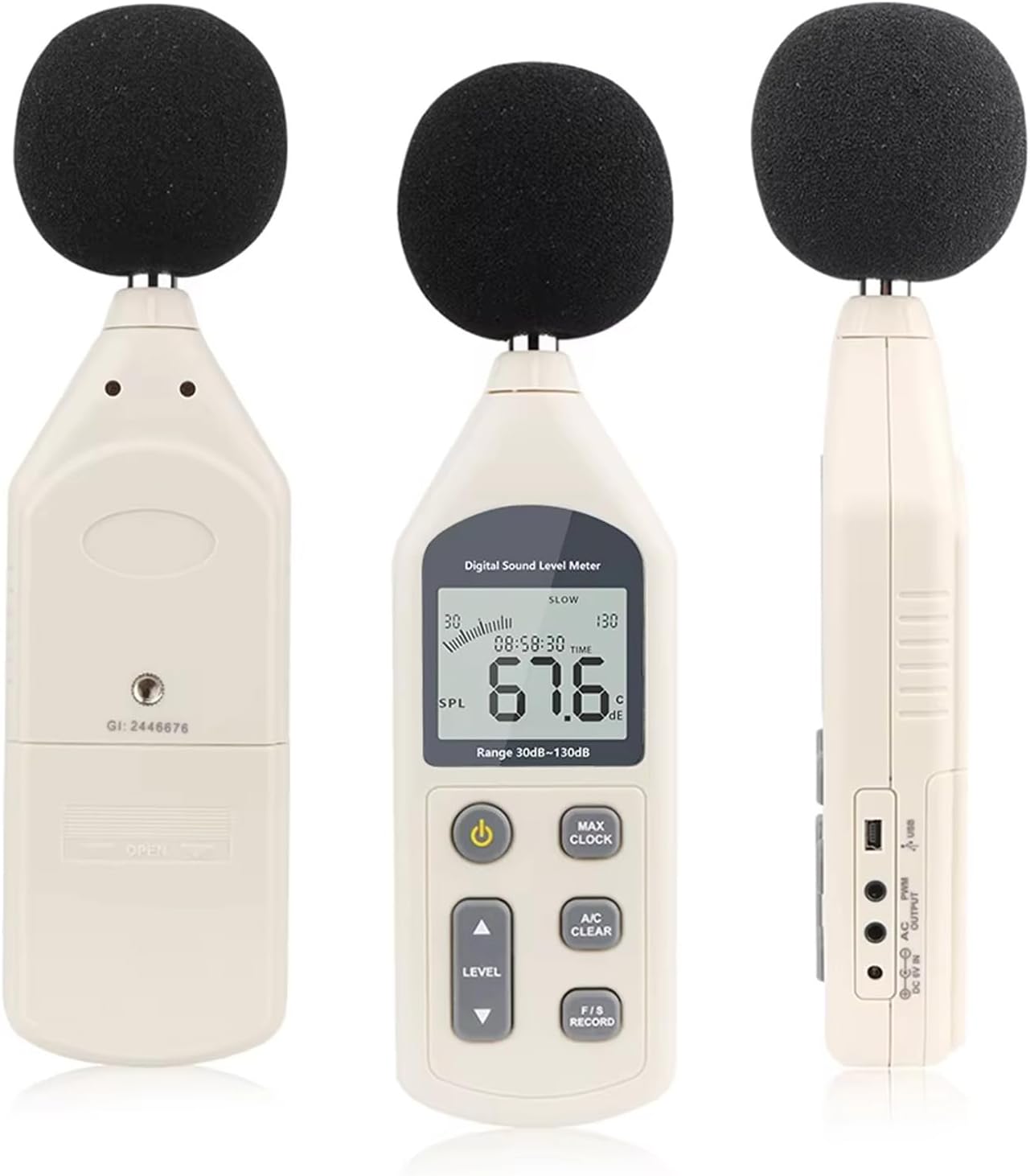 GM1356 デジタル騒音計 30-130dB テスターバックライト付き画面デシベルメーター騒音測定装置デシベルメーター