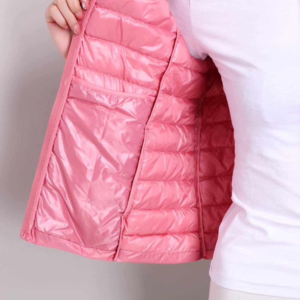 Damska ultralekka puchowa kamizelka pakowalna lekka kurtka płaszcz Outdoor Puffer kamizelki, czerwone wino, małe