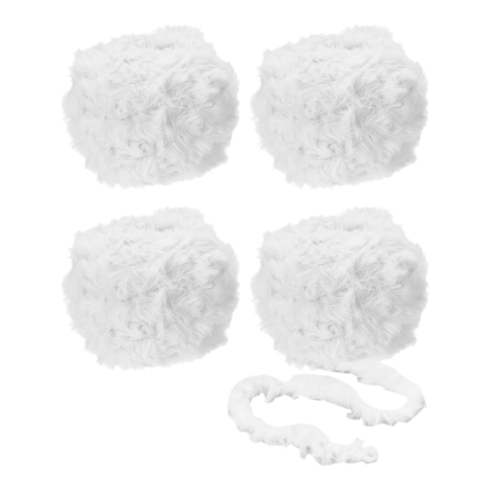 PATIKIL 35yds Faux Fur Yarn, 4 Skeins Super Soft Chunky Fur Yarn, White, 35 yards