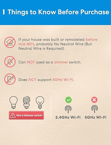Miniatura 4 de meross Interruptor inteligente de 3 vías, interruptor de luz inteligente compatible con Apple Homekit, Siri, Alexa y SmartThings, interruptor de luz