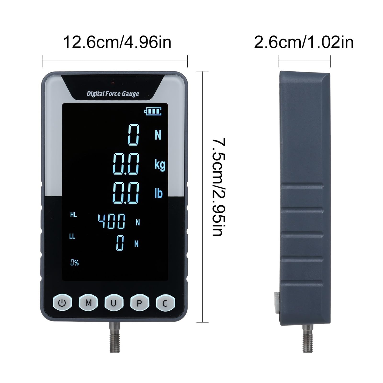Misuratore Di Forza Digitale 1000N.m Misuratore Di Spinta E Trazione Dinamometro Portatile Con 3 Unità N/LB/Kg LCD Retroilluminato Automatico Spegnimento Automatico(1000N.m)