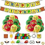 Große Anlässe: Geeignete Mario-Geburtstagsballons, Partyzubehör und Dekorationen. Perfekt für Party, Jungengeburtstagsfeier, Kinderspiele, Klassenzimmerparty, Mario-Geburtstagsballon-Themenfilmmarathon oder Feierveranstaltung, dient auch als Heimdekoration und Raumdekoration.