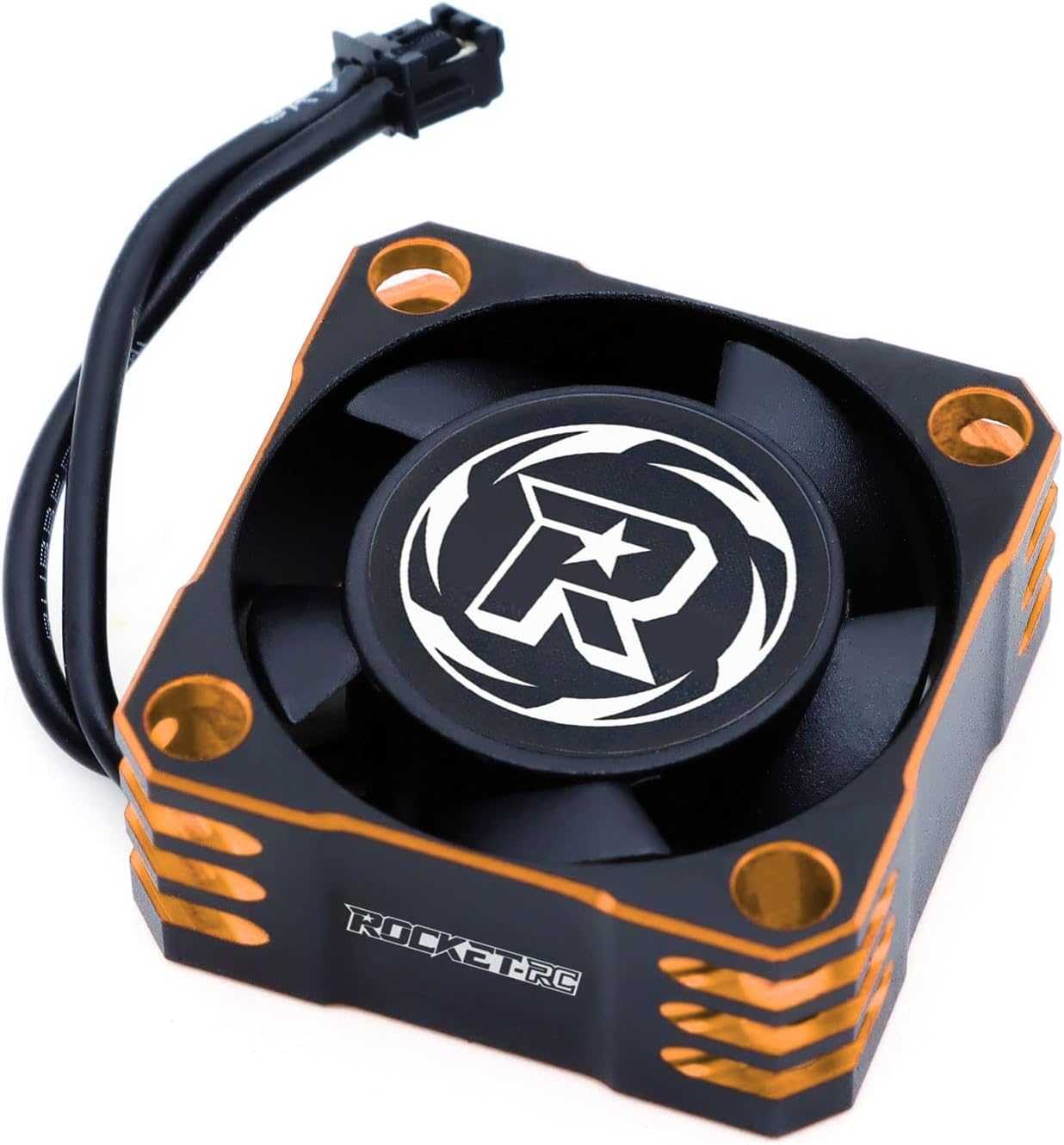 Surpass Hobby USAESC Cooling Fan 25x25mm 32000RPM/8.5V Metal Cooling Fan Turbo ESC Heat Dissipation for 1/10 1/8, 1/12 RC Car TS120 TS160 TS120V2 TS160V2 (Black+Orange)