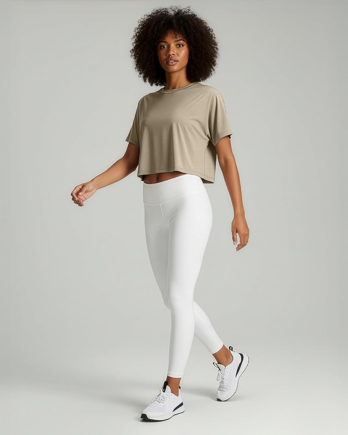Real Essentials 5 Pack: Women's Dry-Fit Breeze Tech Crop Tops – Short Sleeve Athletic Workout, Yoga Tees (Available in Plus)