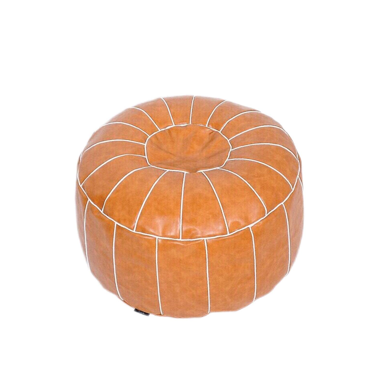 MERISHOPP®Bohemian Leather Pouf Cover Bedroom Decor Embroider Craft 21inch Round Yellow|Home & Garden|Furniture|Ottomans, Footstools & Poufs-picture-22