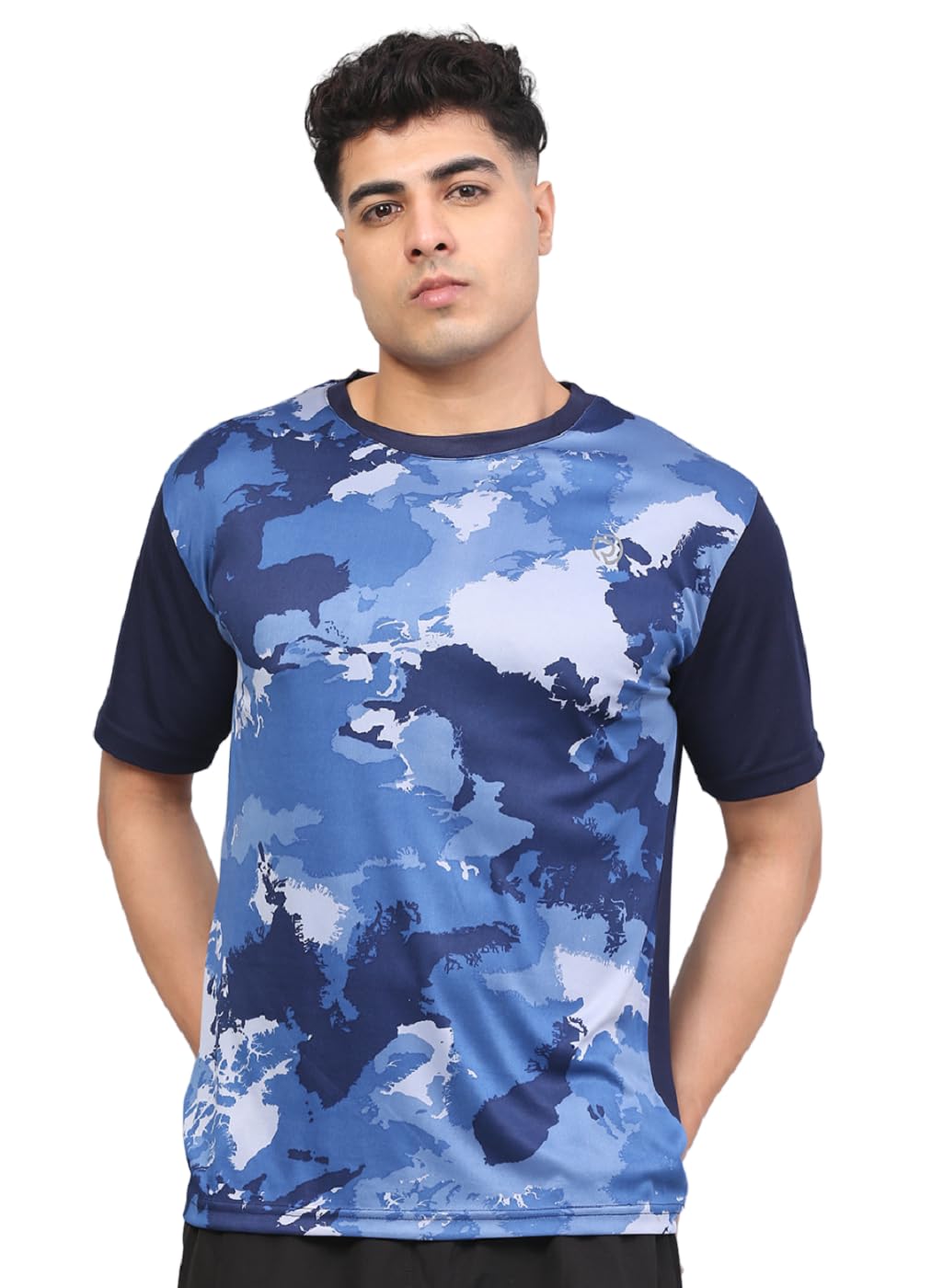 TRUEREVOMen's Printed Sports Performance Tshirt for Running & Training