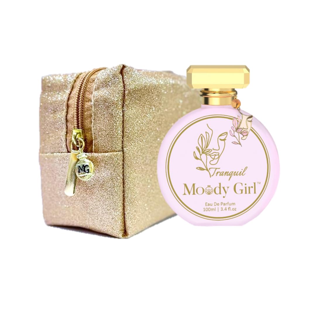 Moody Girl Luxury Perfume for Women I Tranquil Perfume, 100 ml with Chic Glitter Pouch Combo