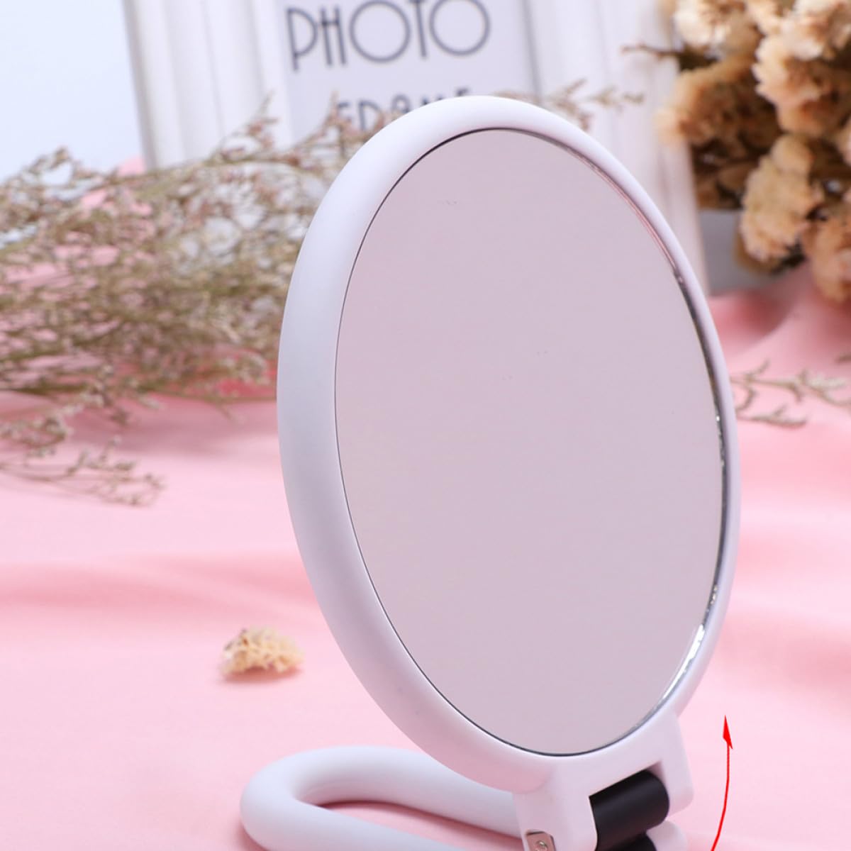 Espejo Cosmético Plegable de Doble Cara para Maquillaje, Portátil Color Claro 10x Aumento, Espejo de Alta Definición Adecuado para Uso Diario y Cuidado Personal