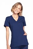 Scrubs for Women Mock Wrap Nursing Scrub Top with 3 Pockets, Side Vent & Stretch Back Panels Medical Uniform - WW650